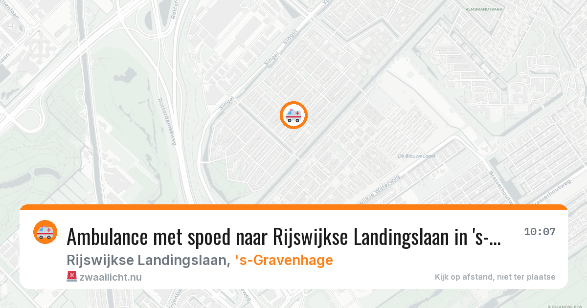 Ambulance met spoed naar Rijswijkse Landingslaan in 's-Gravenhage — 7 mei 2026
