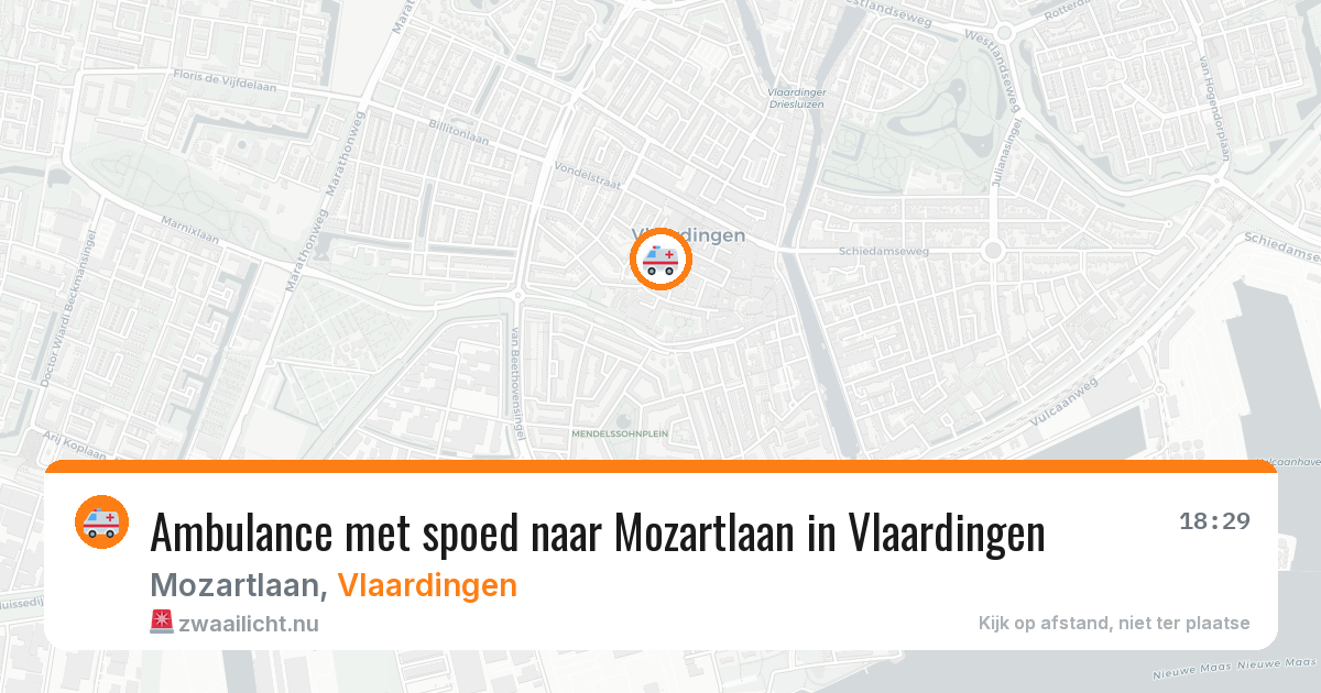 Ambulance met spoed naar Mozartlaan in Vlaardingen — 19 jul 2026