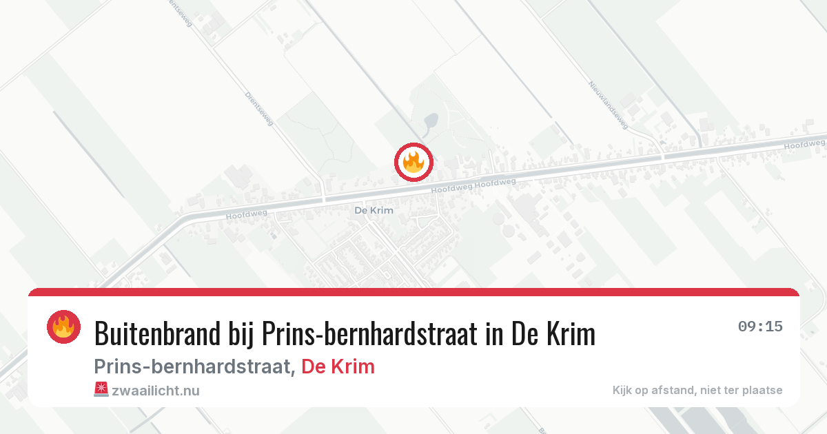 Buitenbrand bij Prins-bernhardstraat in De Krim — 16 apr 2026