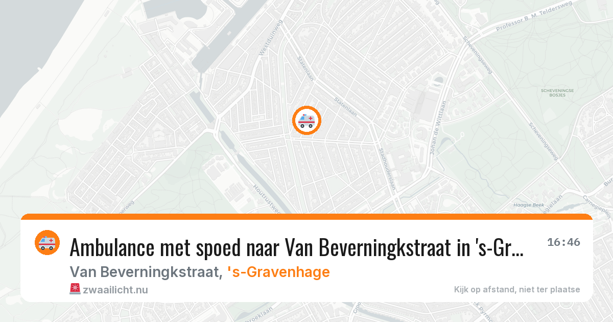 Ambulance met spoed naar Van Beverningkstraat in 's-Gravenhage — 27 apr 2026