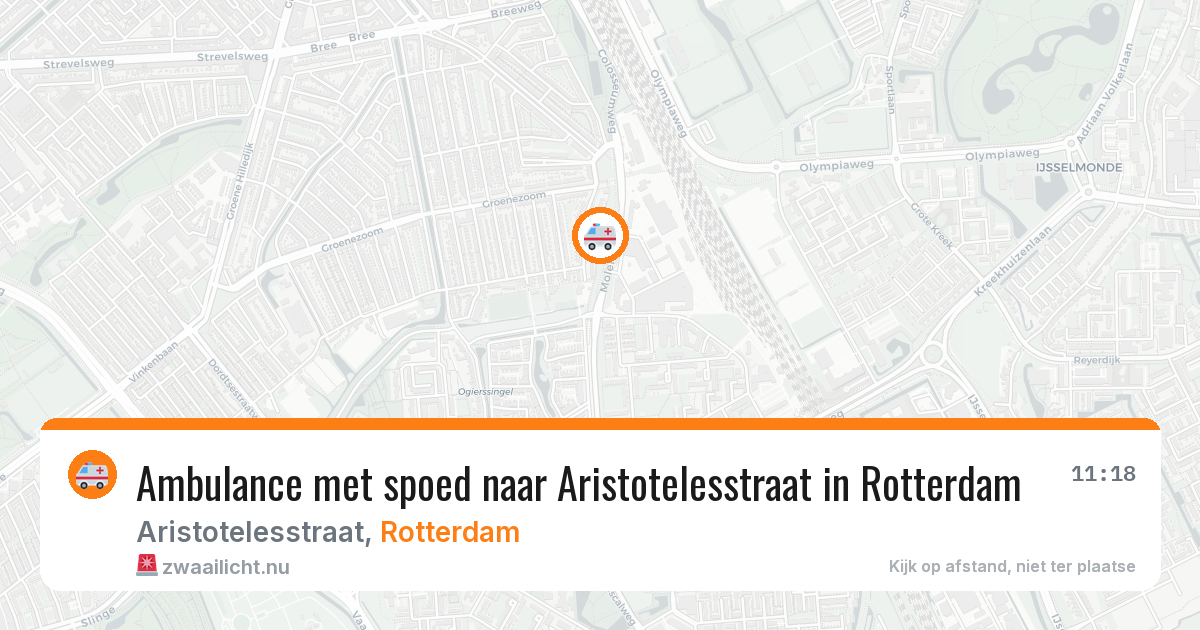 Ambulance met spoed naar Aristotelesstraat in Rotterdam — 18 jul 2026
