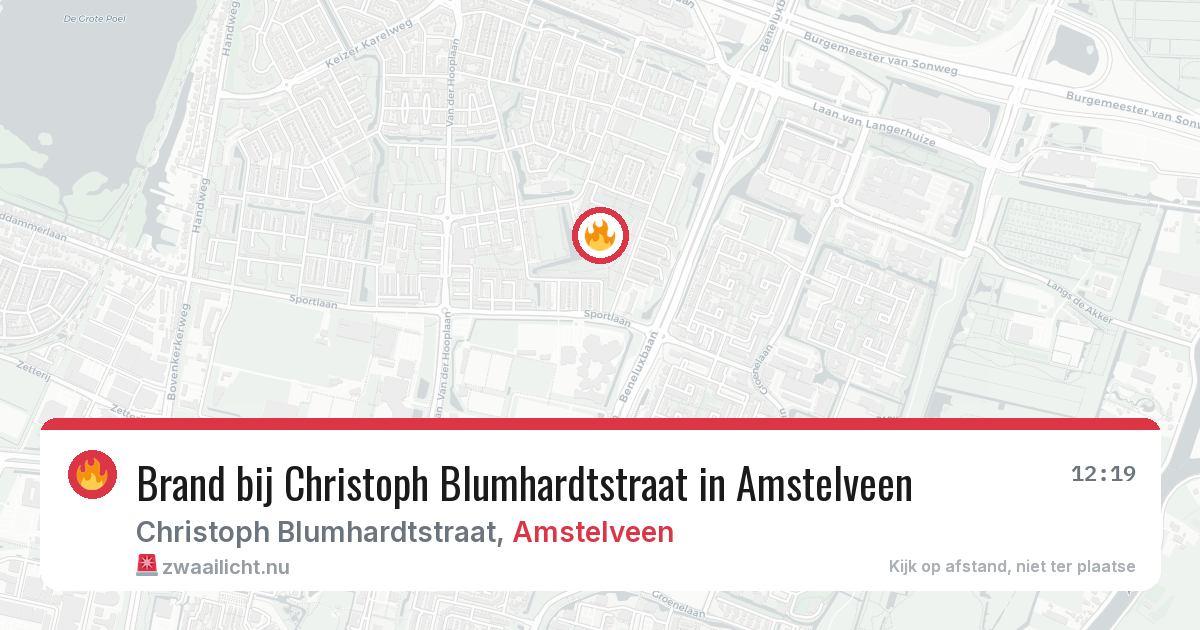 Brand bij Christoph Blumhardtstraat in Amstelveen — 11 jul 2026
