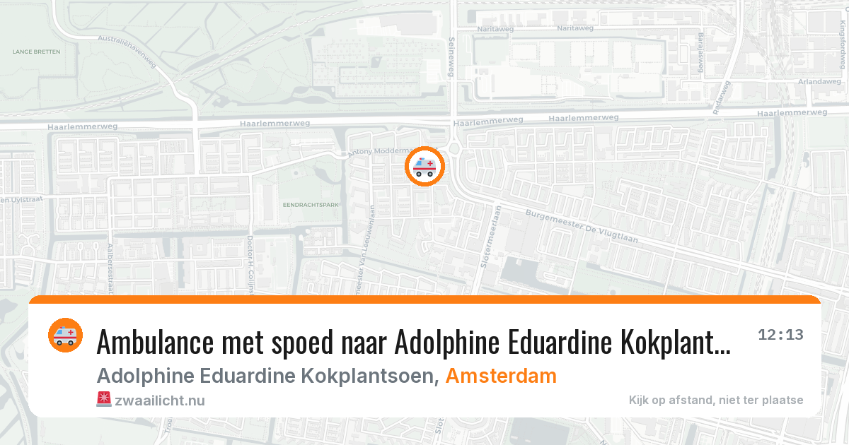 Ambulance met spoed naar Adolphine Eduardine Kokplantsoen in Amsterdam — 19 mrt 2026