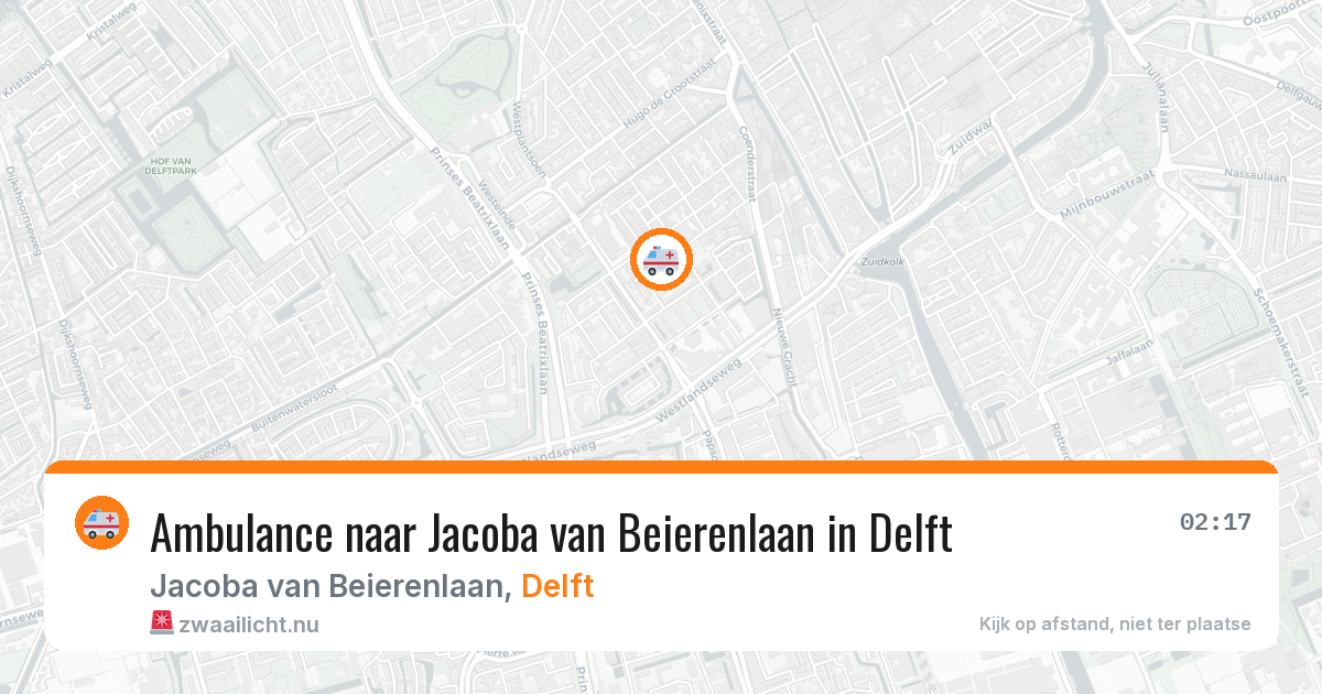 Ambulance naar Jacoba van Beierenlaan in Delft — 20 mrt 2026