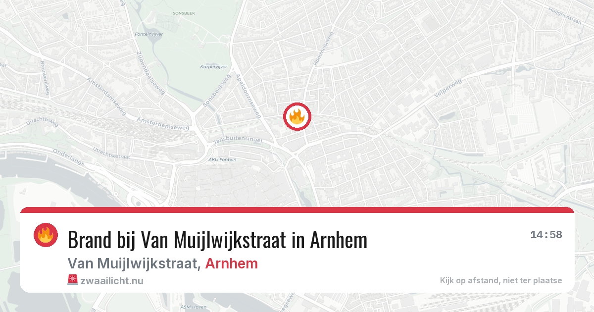 Brand bij Van Muijlwijkstraat in Arnhem — 14 jul 2026