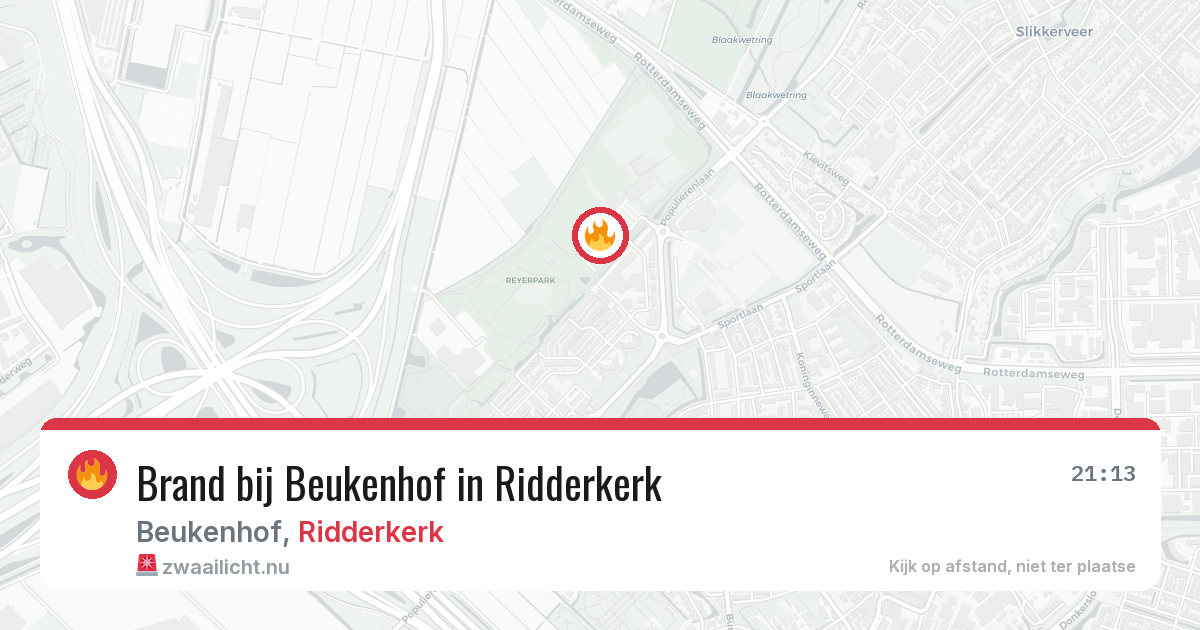 Brand bij Beukenhof in Ridderkerk — 5 mei 2026