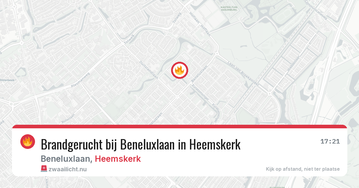 Brandgerucht bij Beneluxlaan in Heemskerk — 23 jul 2026