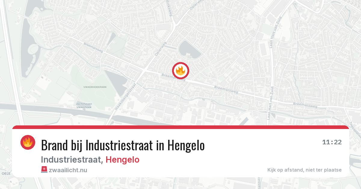 Brand bij Industriestraat in Hengelo — 27 mrt 2026