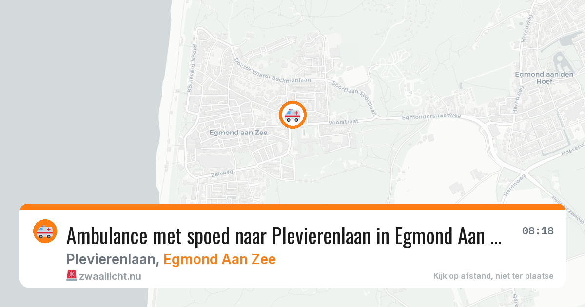 Ambulance met spoed naar Plevierenlaan in Egmond Aan Zee — 23 jul 2026