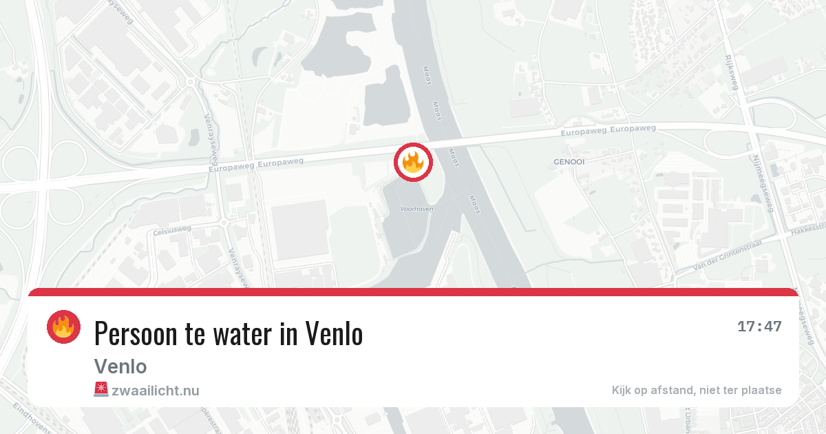 Persoon te water in Venlo — 24 jul 2026