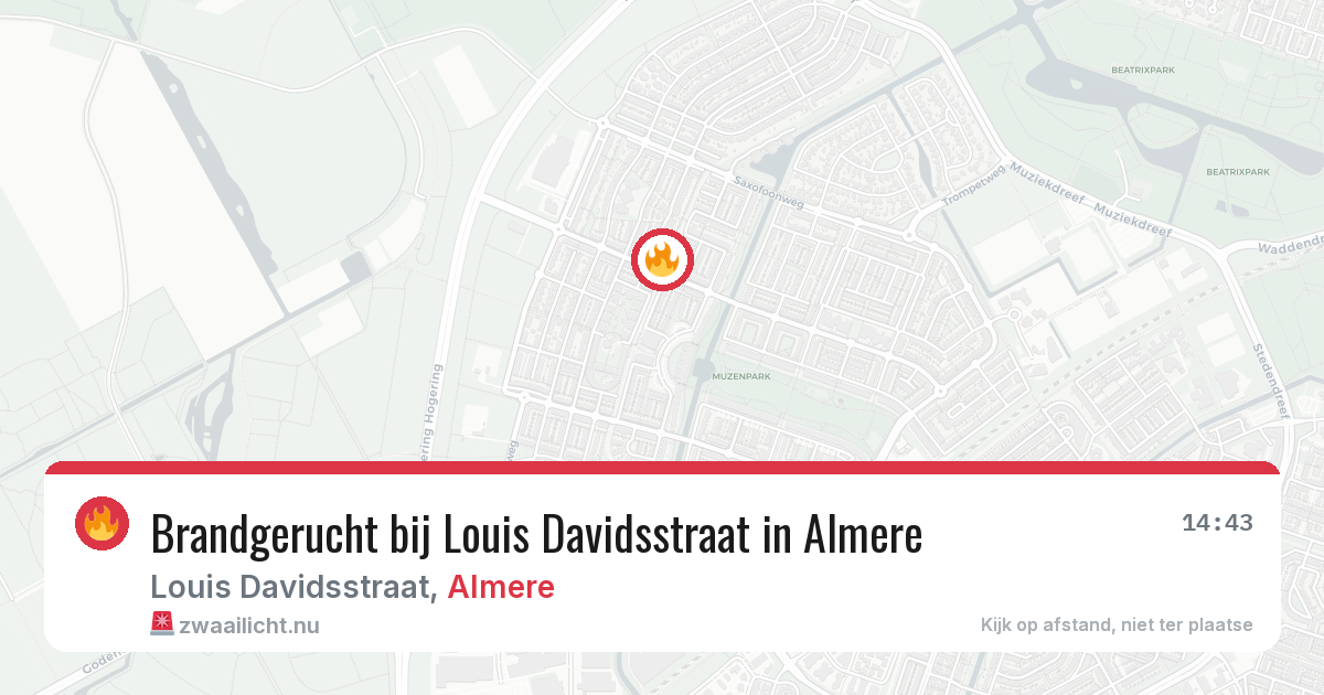 Brandgerucht bij Louis Davidsstraat in Almere — 23 mei 2026