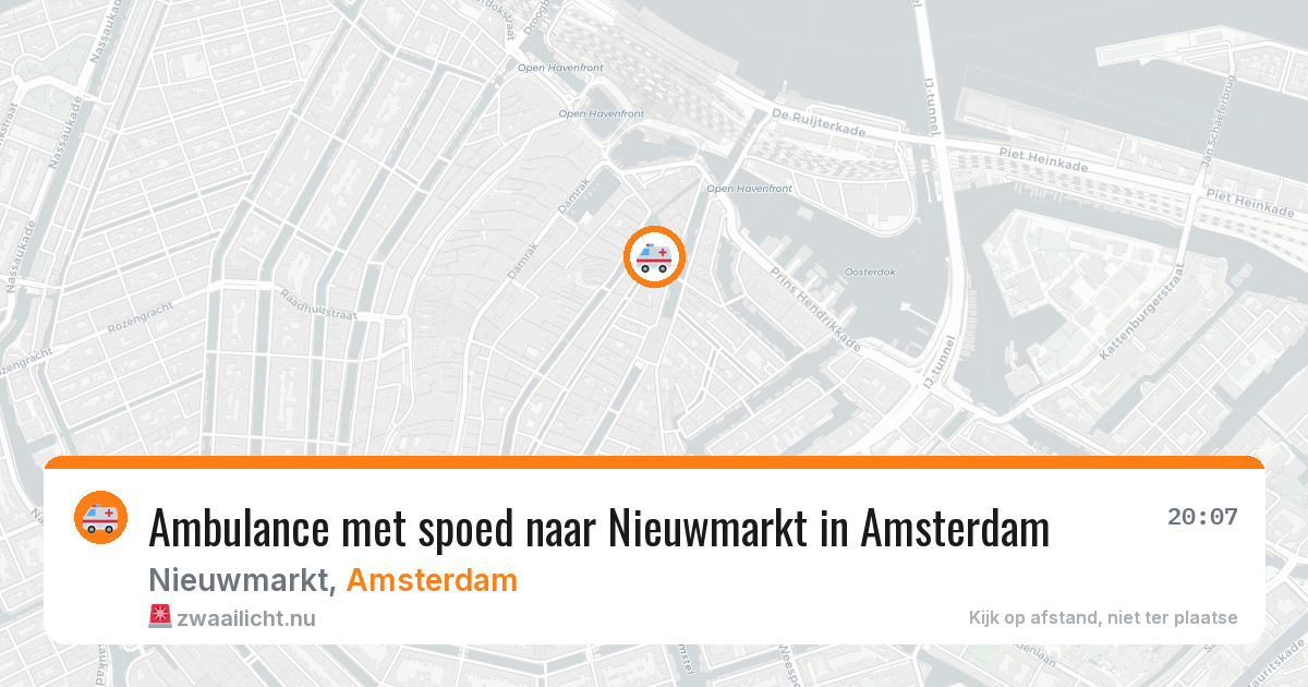 Ambulance met spoed naar Nieuwmarkt in Amsterdam — 14 jul 2026