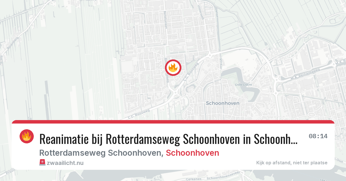 Reanimatie bij Rotterdamseweg Schoonhoven in Schoonhoven — 13 jul 2026
