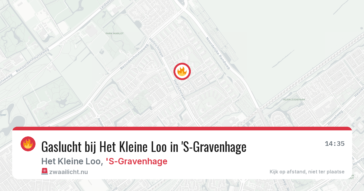 Gaslucht bij Het Kleine Loo in 'S-Gravenhage — 9 jul 2026