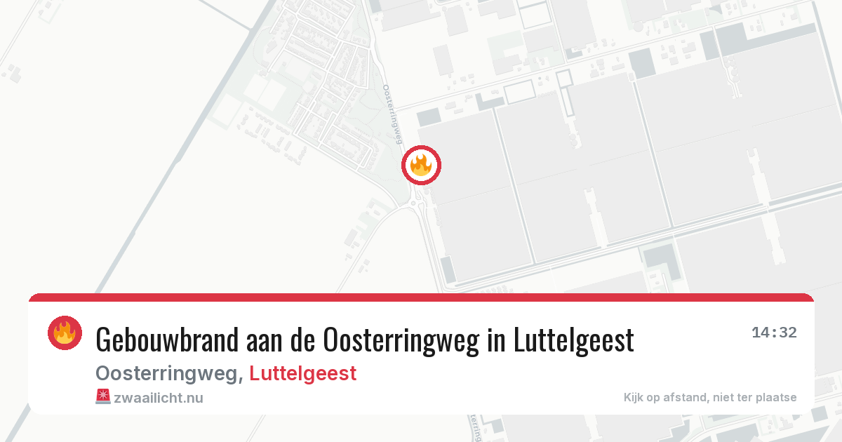 Gebouwbrand aan de Oosterringweg in Luttelgeest — 1 mei 2026