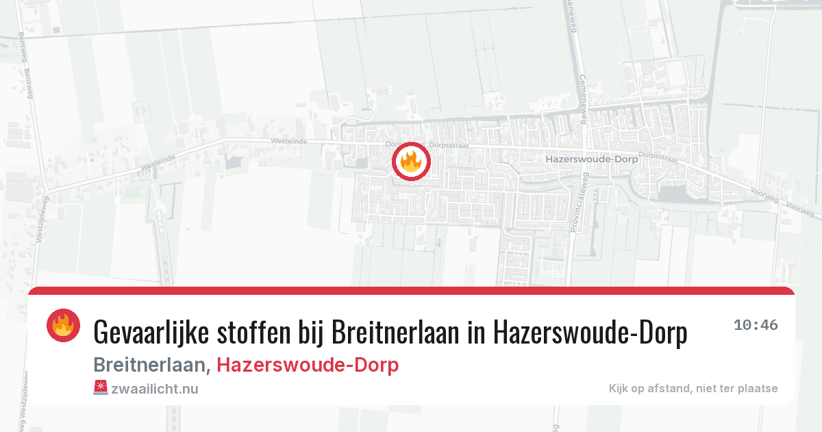 Gevaarlijke stoffen bij Breitnerlaan in Hazerswoude-Dorp — 29 mei 2026