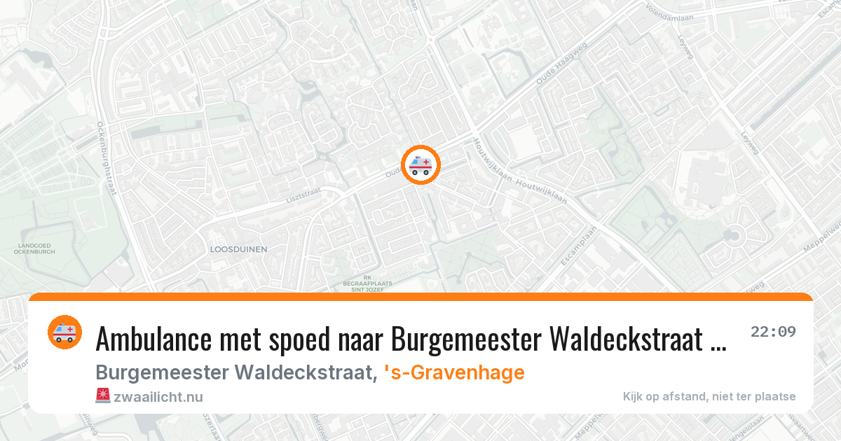 Ambulance met spoed naar Burgemeester Waldeckstraat in 's-Gravenhage — 5 jun 2026