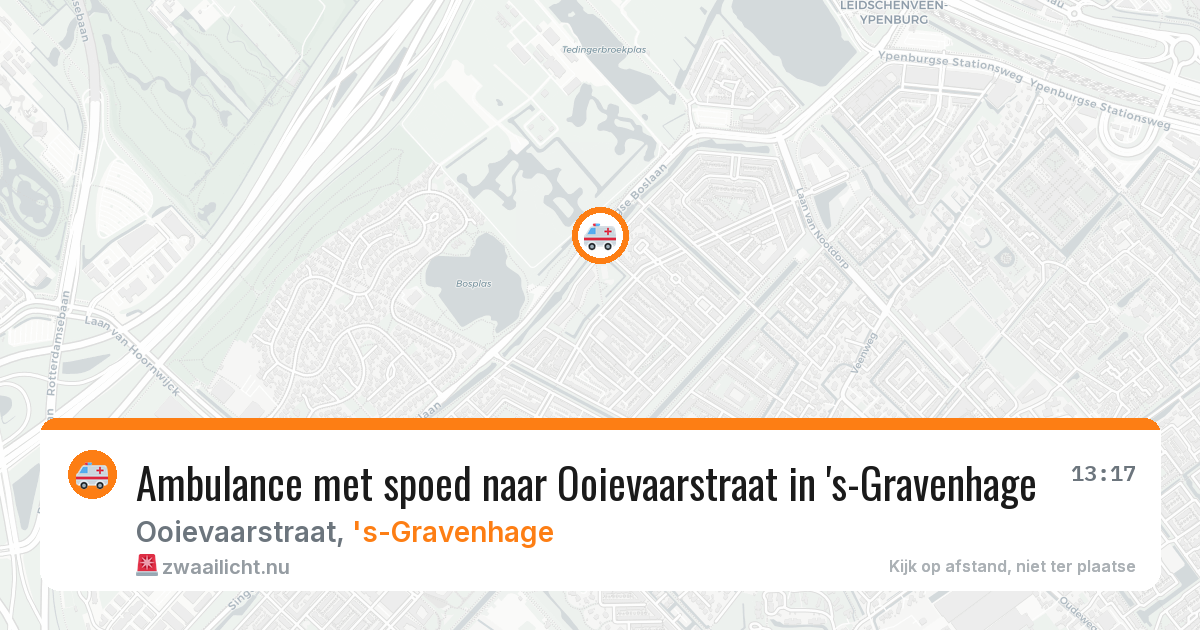 Ambulance met spoed naar Ooievaarstraat in 's-Gravenhage — 29 mei 2026
