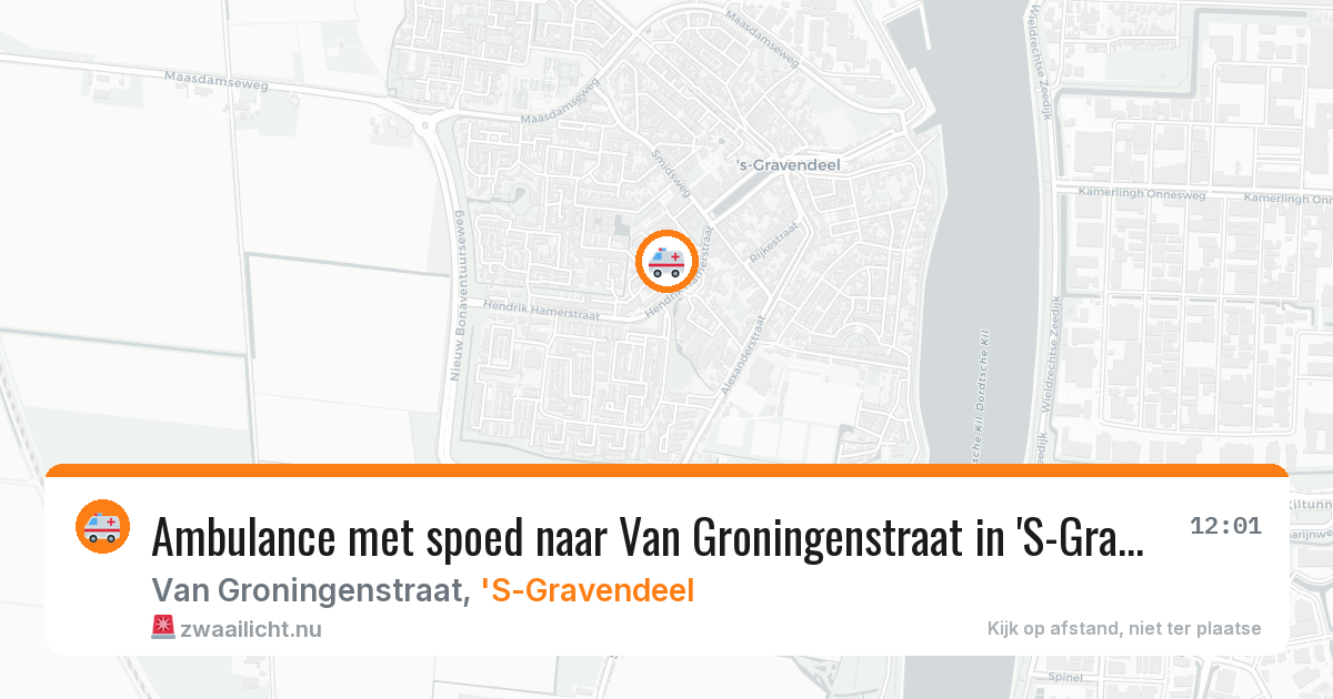 Ambulance met spoed naar Van Groningenstraat in 'S-Gravendeel — 16 jul 2026
