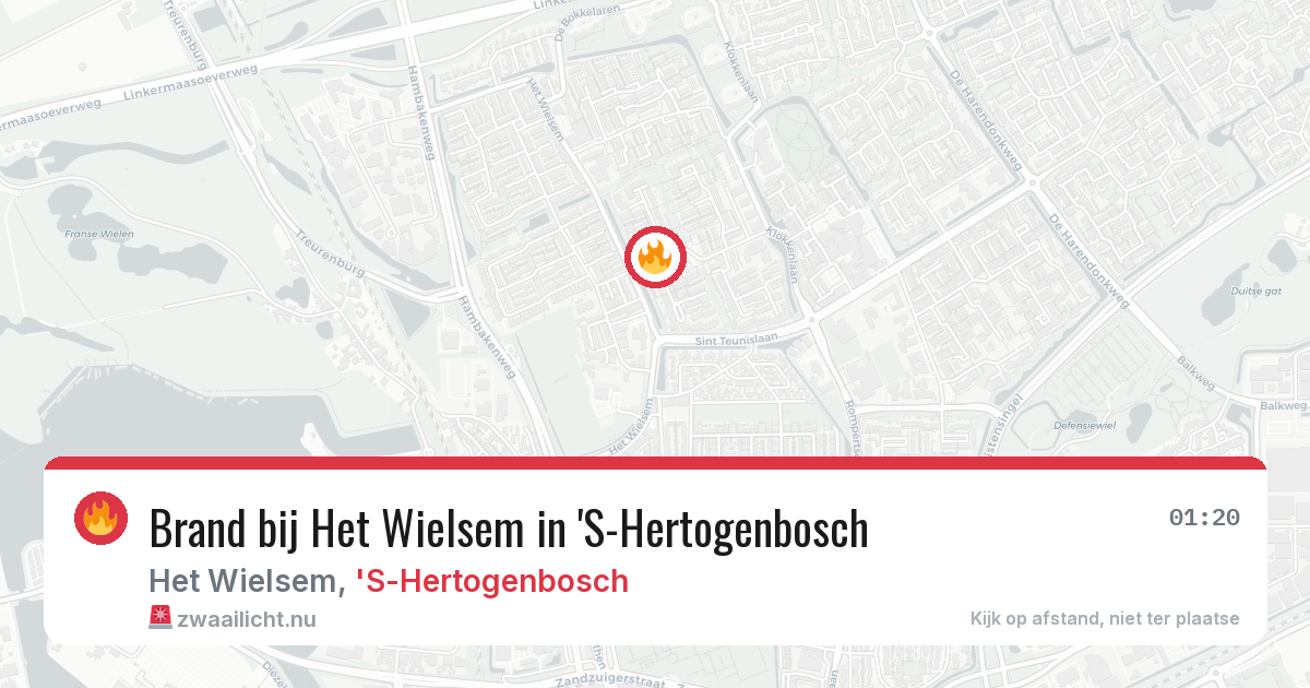 Brand bij Het Wielsem in 'S-Hertogenbosch — 9 jul 2026