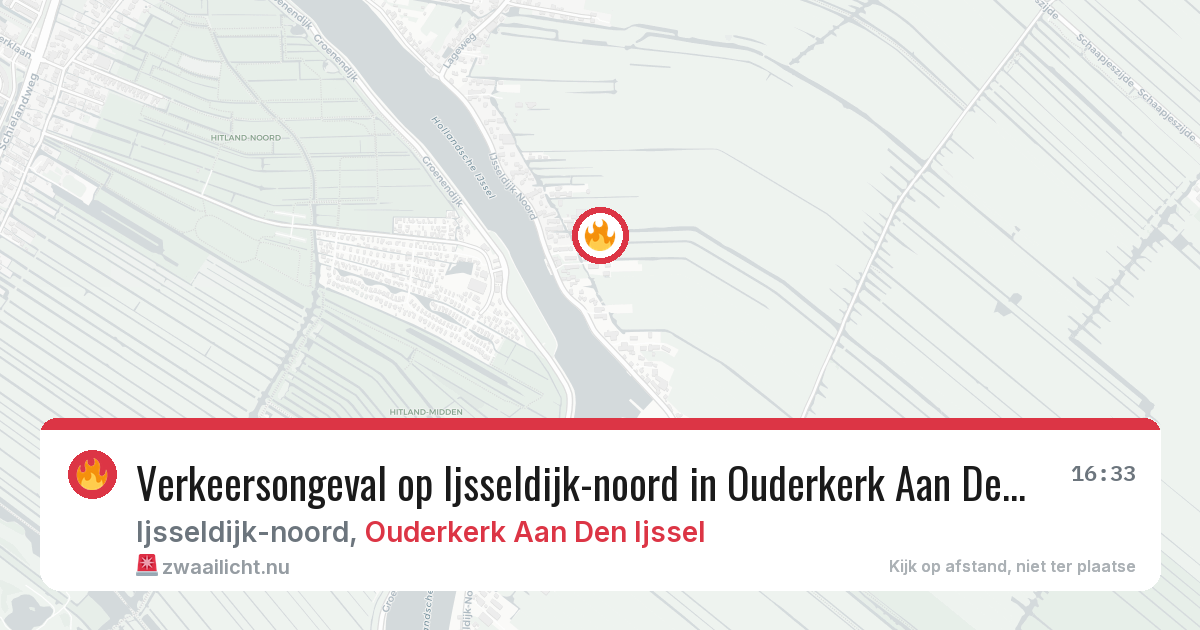 Verkeersongeval op Ijsseldijk-noord in Ouderkerk Aan Den Ijssel — 16 feb 2026