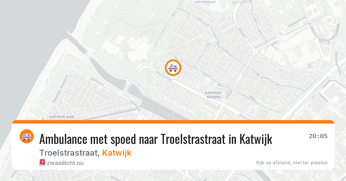 Ambulance met spoed naar Troelstrastraat in Katwijk — 8 mei 2026