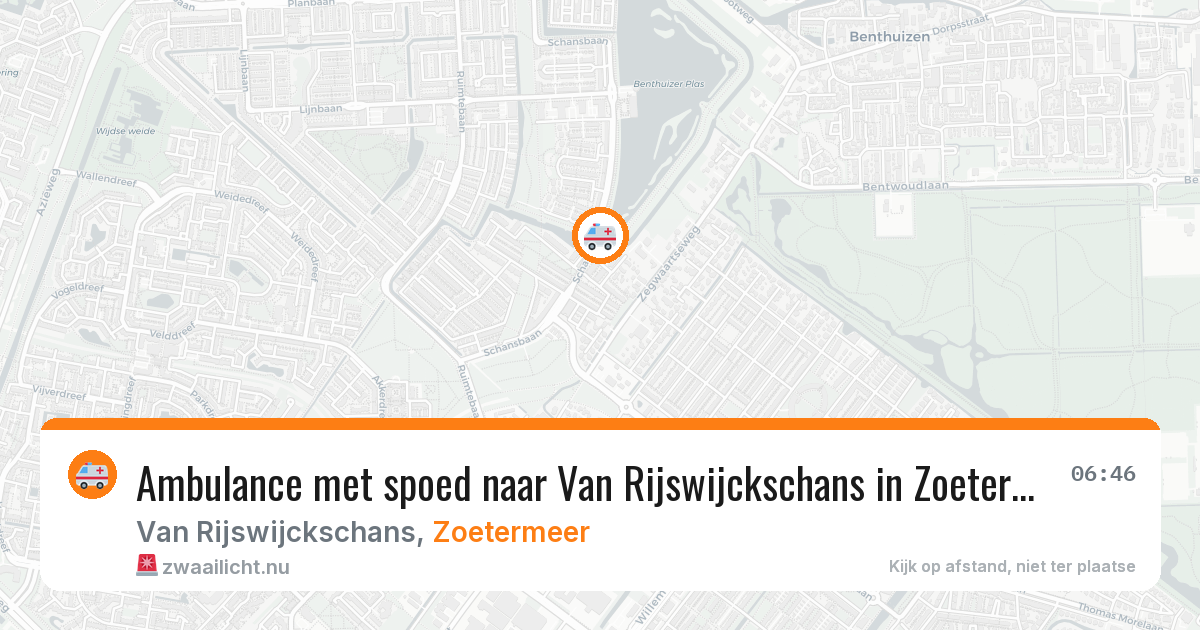 Ambulance met spoed naar Van Rijswijckschans in Zoetermeer — 23 jul 2026