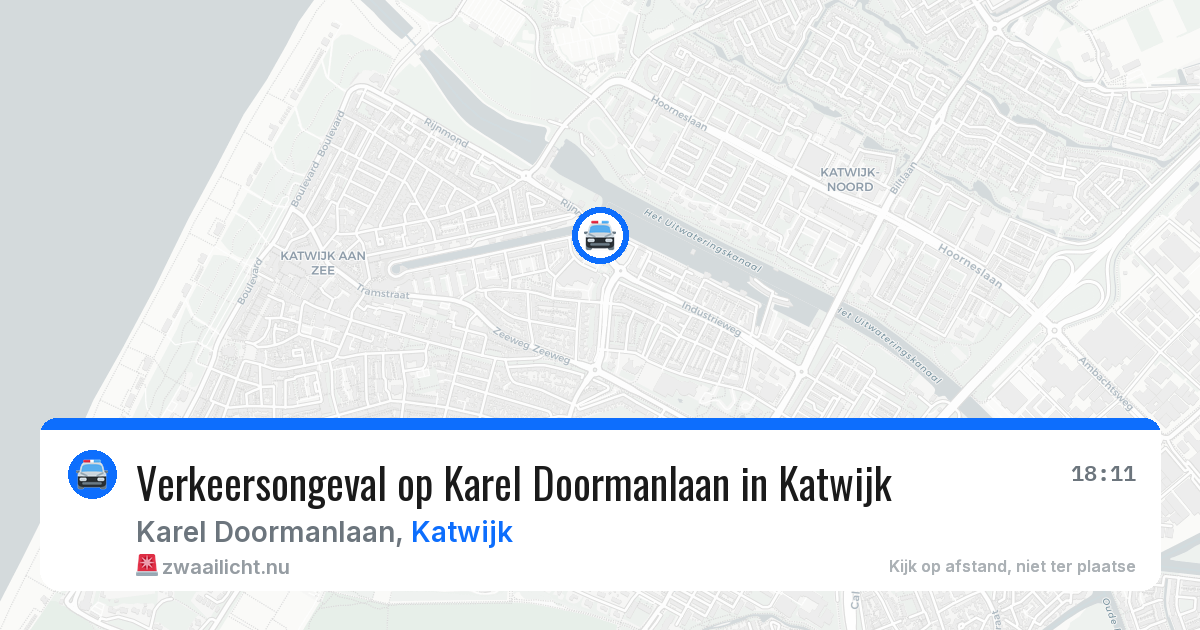 Verkeersongeval op Karel Doormanlaan in Katwijk — 18 mrt 2026