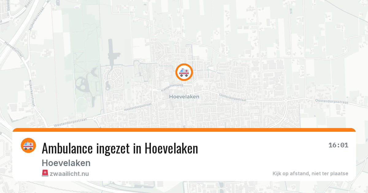 Ambulance ingezet in Hoevelaken — 20 jul 2026