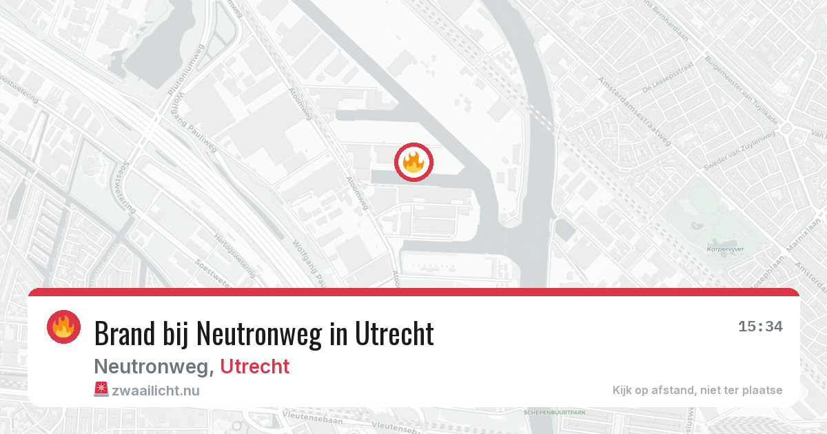 Brand bij Neutronweg in Utrecht — 28 mrt 2026
