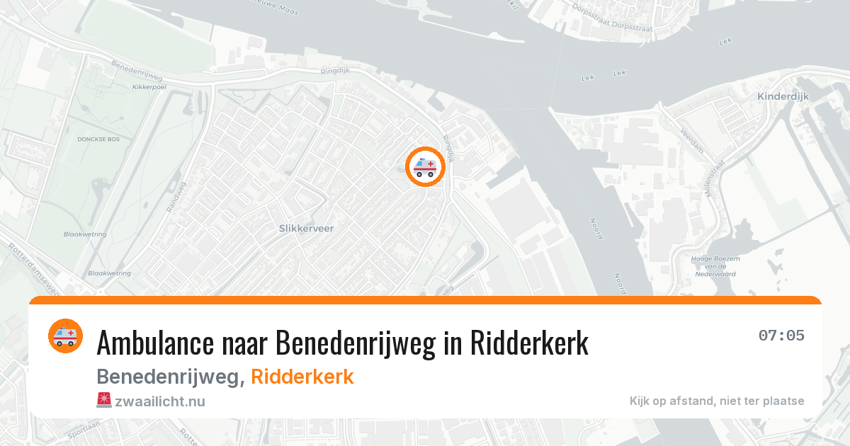 Ambulance naar Benedenrijweg in Ridderkerk — 20 jul 2026