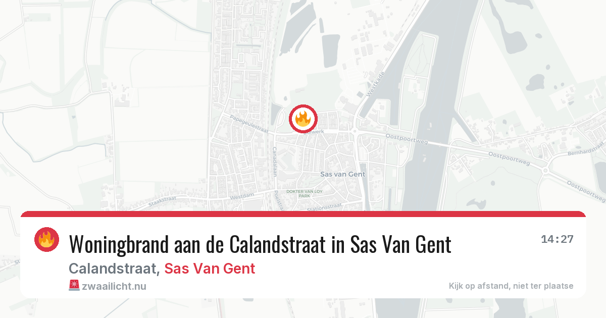 Woningbrand aan de Calandstraat in Sas Van Gent — 18 jul 2026