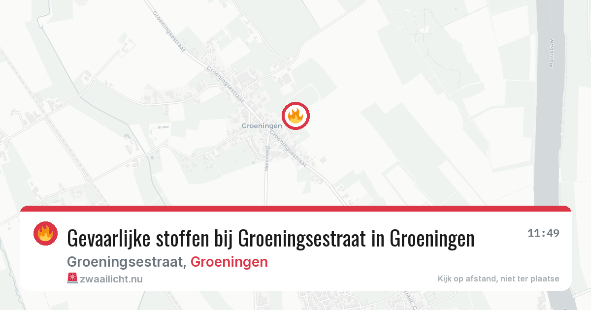 Gevaarlijke stoffen bij Groeningsestraat in Groeningen — 7 apr 2026