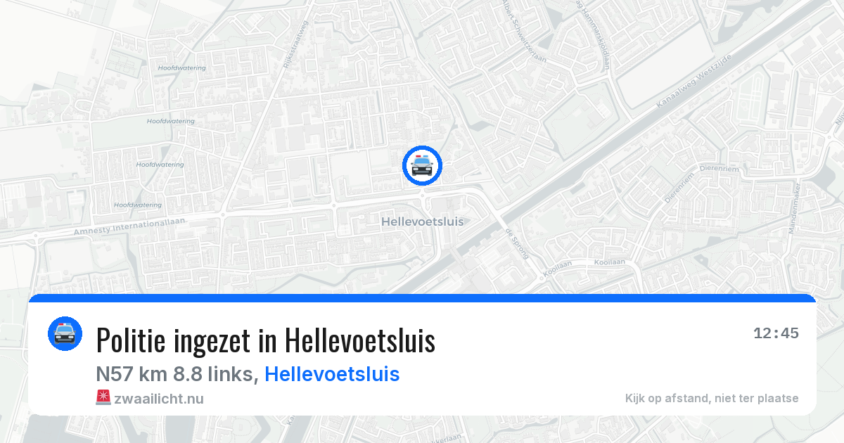 Politie ingezet in Hellevoetsluis — 13 jul 2026 | 🚨 Zwaailicht.nu