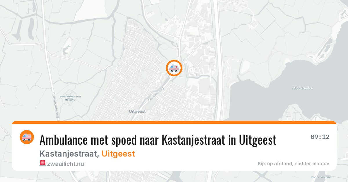 Ambulance met spoed naar Kastanjestraat in Uitgeest — 16 jul 2026