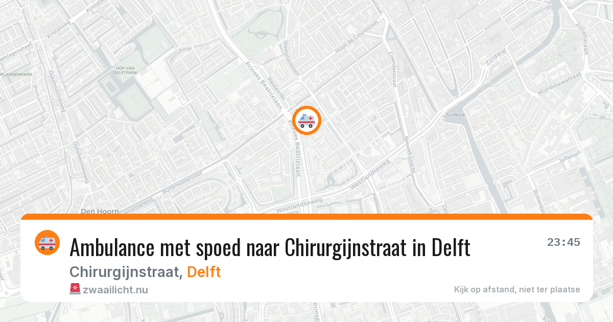 Ambulance met spoed naar Chirurgijnstraat in Delft — 2 apr 2026