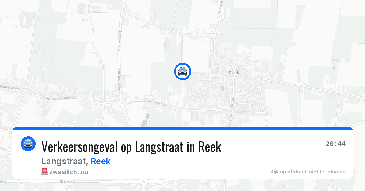 Verkeersongeval op Langstraat in Reek — 16 jul 2026