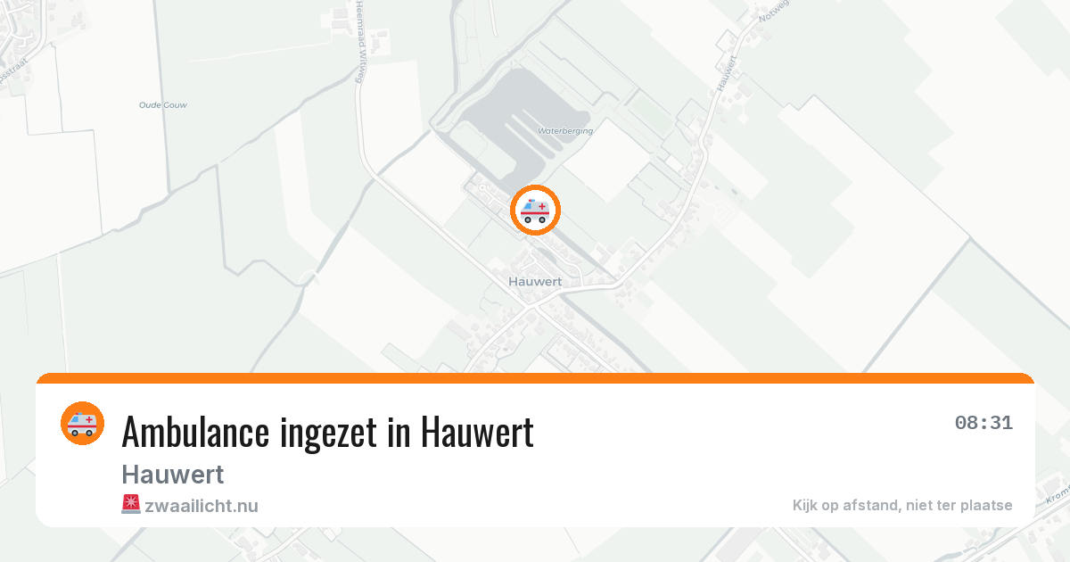 Ambulance ingezet in Hauwert — 13 mrt 2026
