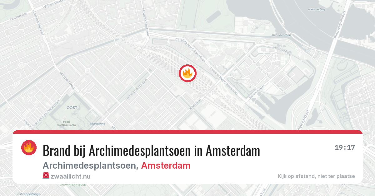 Brand bij Archimedesplantsoen in Amsterdam — 12 jul 2026