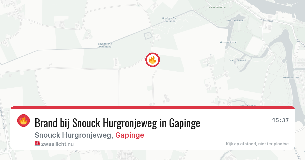 Brand bij Snouck Hurgronjeweg in Gapinge — 24 mei 2026