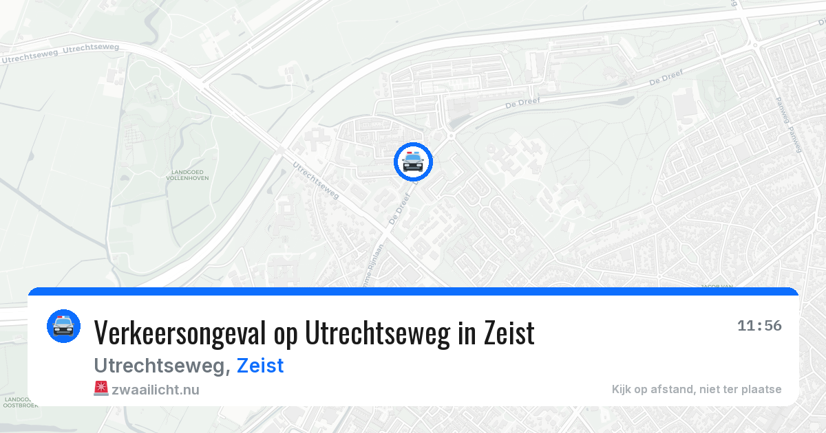 Verkeersongeval op Utrechtseweg in Zeist — 20 jan 2026