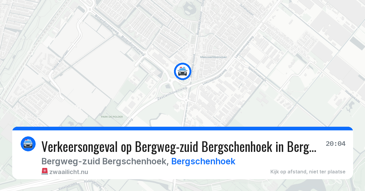 Verkeersongeval op Bergweg-zuid Bergschenhoek in Bergschenhoek — 15 jul 2026