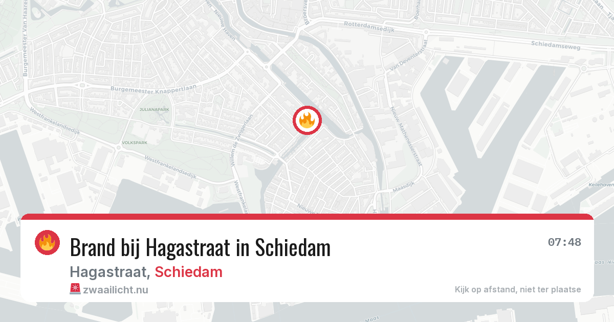 Brand bij Hagastraat in Schiedam — 22 jul 2026