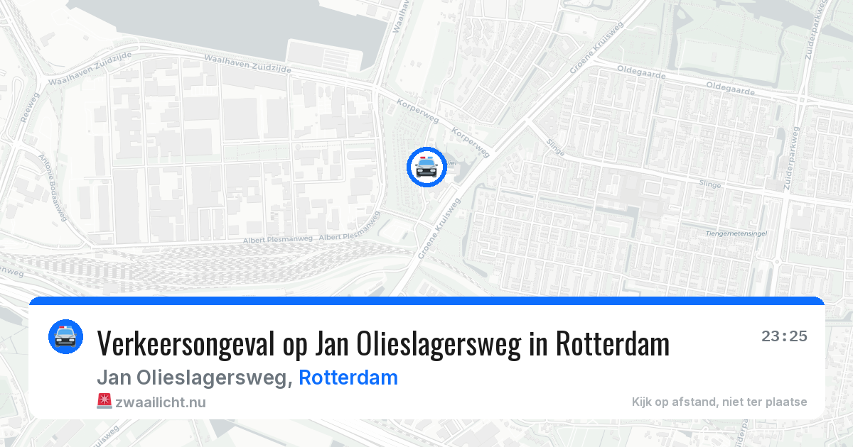 Verkeersongeval op Jan Olieslagersweg in Rotterdam — 24 jul 2026