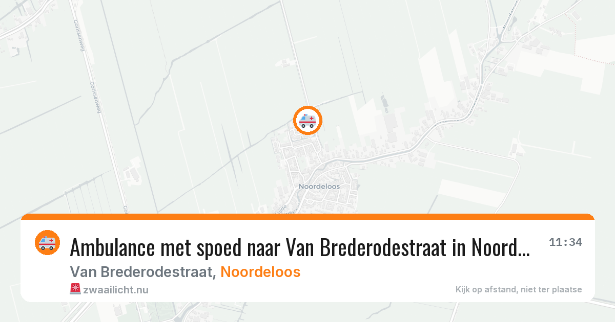 Ambulance met spoed naar Van Brederodestraat in Noordeloos — 22 mei 2026