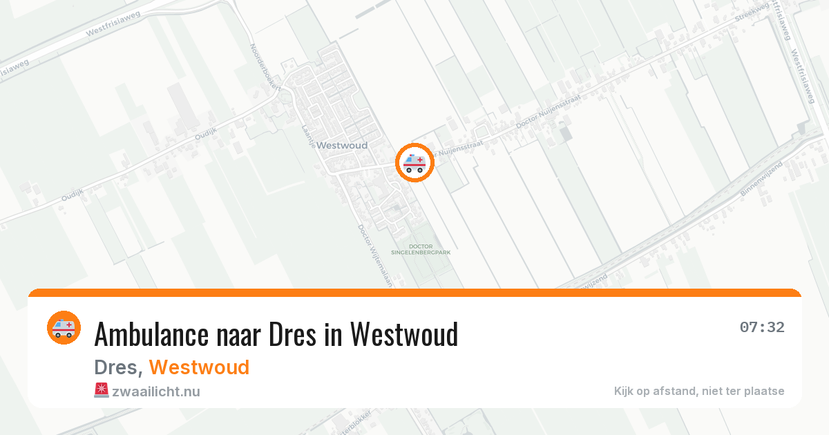 Ambulance naar Dres in Westwoud — 25 mrt 2026