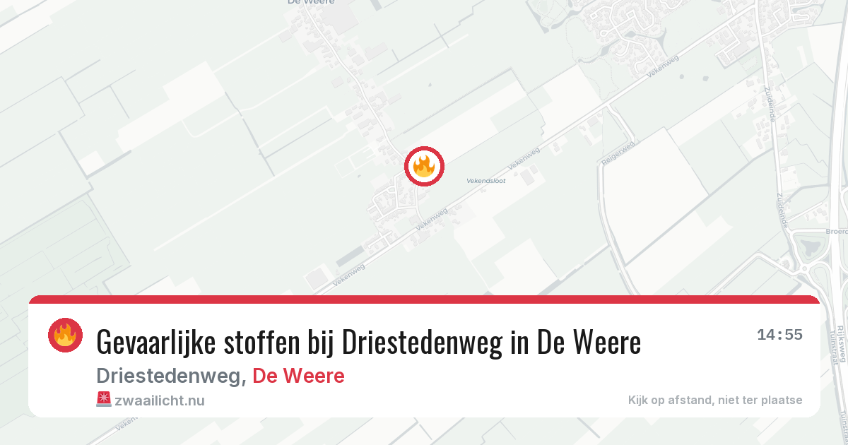 Gevaarlijke stoffen bij Driestedenweg in De Weere — 29 jan 2026