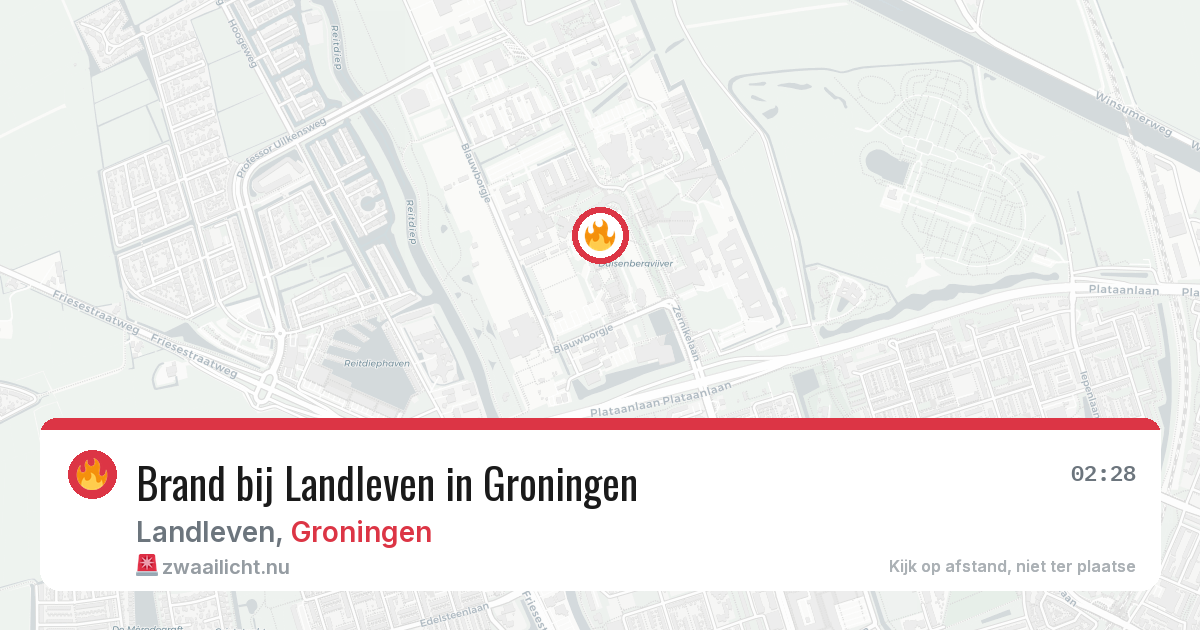 Brand bij Landleven in Groningen — 19 mrt 2026
