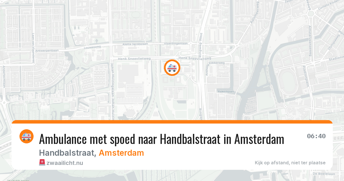 Ambulance met spoed naar Handbalstraat in Amsterdam — 18 mrt 2026