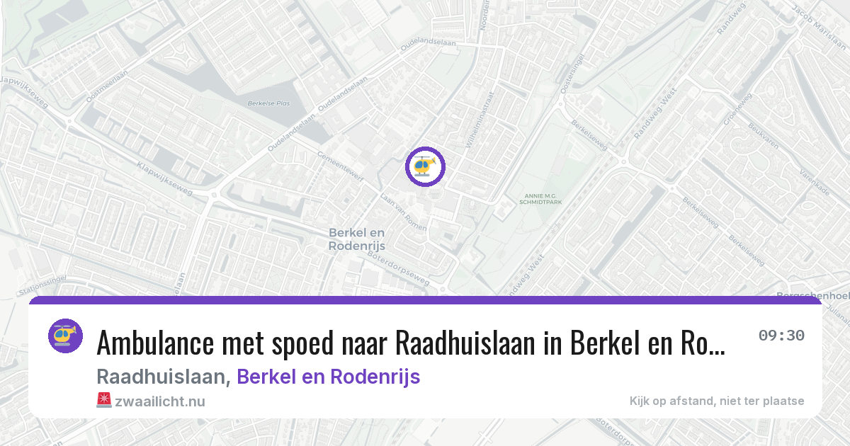 Ambulance met spoed naar Raadhuislaan in Berkel en Rodenrijs — 12 jul 2026